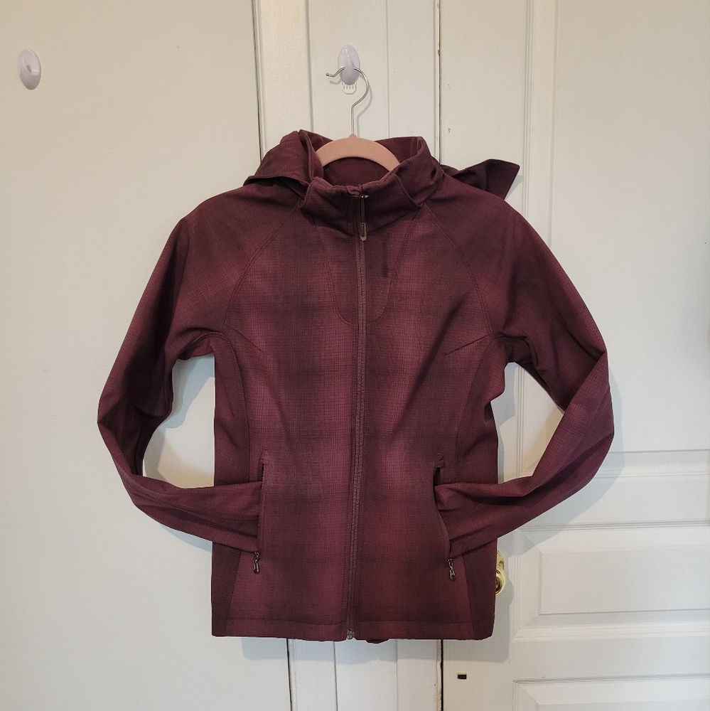 AVIA Purple Maroon Softshell Jacket Women’s Size Small | Lightweight Zip-Up Hood